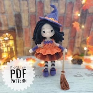 Crochet Doll Pattern The Little Witch Crochet Doll Pattern - Halloween Crochet PDF