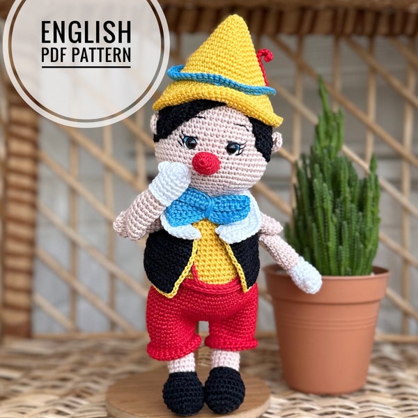 Patron au crochet Pinocchio - Patron de poupée Amigurumi