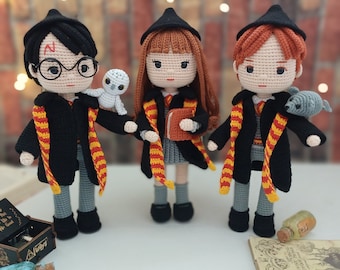 Wizard and Witch Amigurumi Crochet Pattern Set 3 in 1 (PDF)
