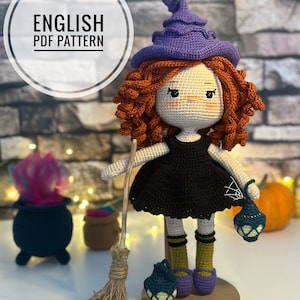 Witch Lora Doll Crochet Pattern - Halloween Crochet PDF