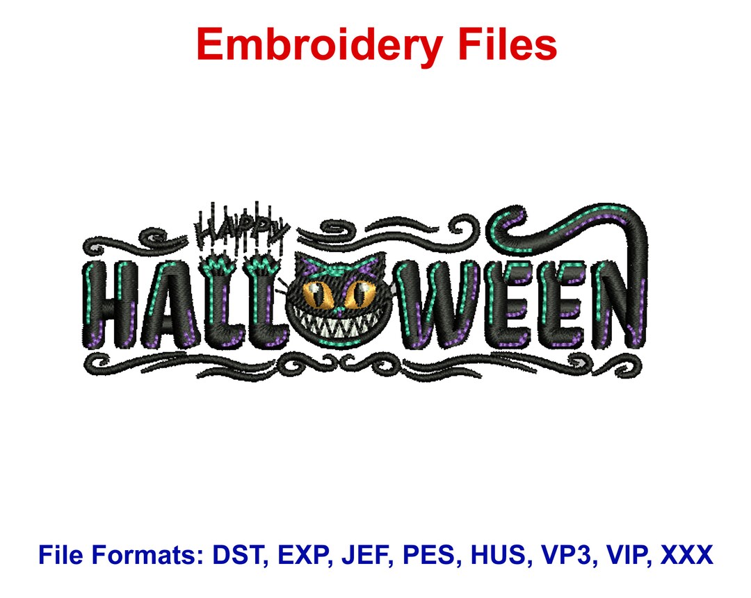 Happy Halloween Embroidery Design Halloween Embroidery Etsy