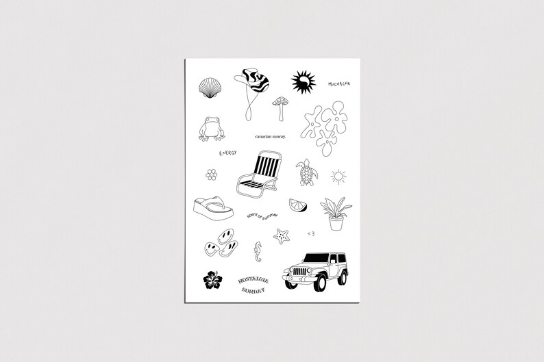 Temporary Tattoos Temporary Tattoo Set Minimal Tattoo Etsy