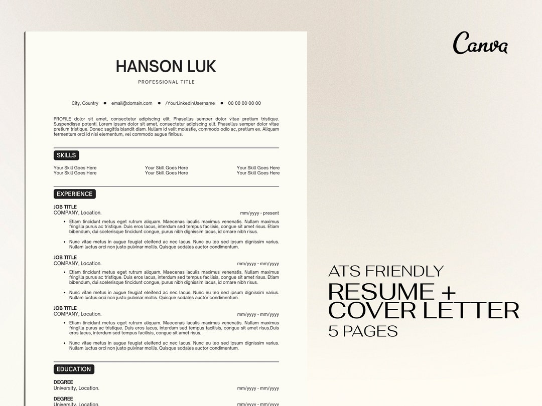 ATS Friendly Resume Template Canva - Il 1080xN.4154386091 Rco4 