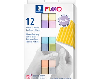 76,63EUR/1Kg - Fimo Pastel Modelliermassen Set: 12 Farben