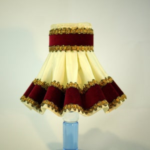 French Vintage red Lampshades Fabric Covered Lamp Shades Fringed Lampshades  Boho, Shabby chic, Retro Lampshades, lamp shades