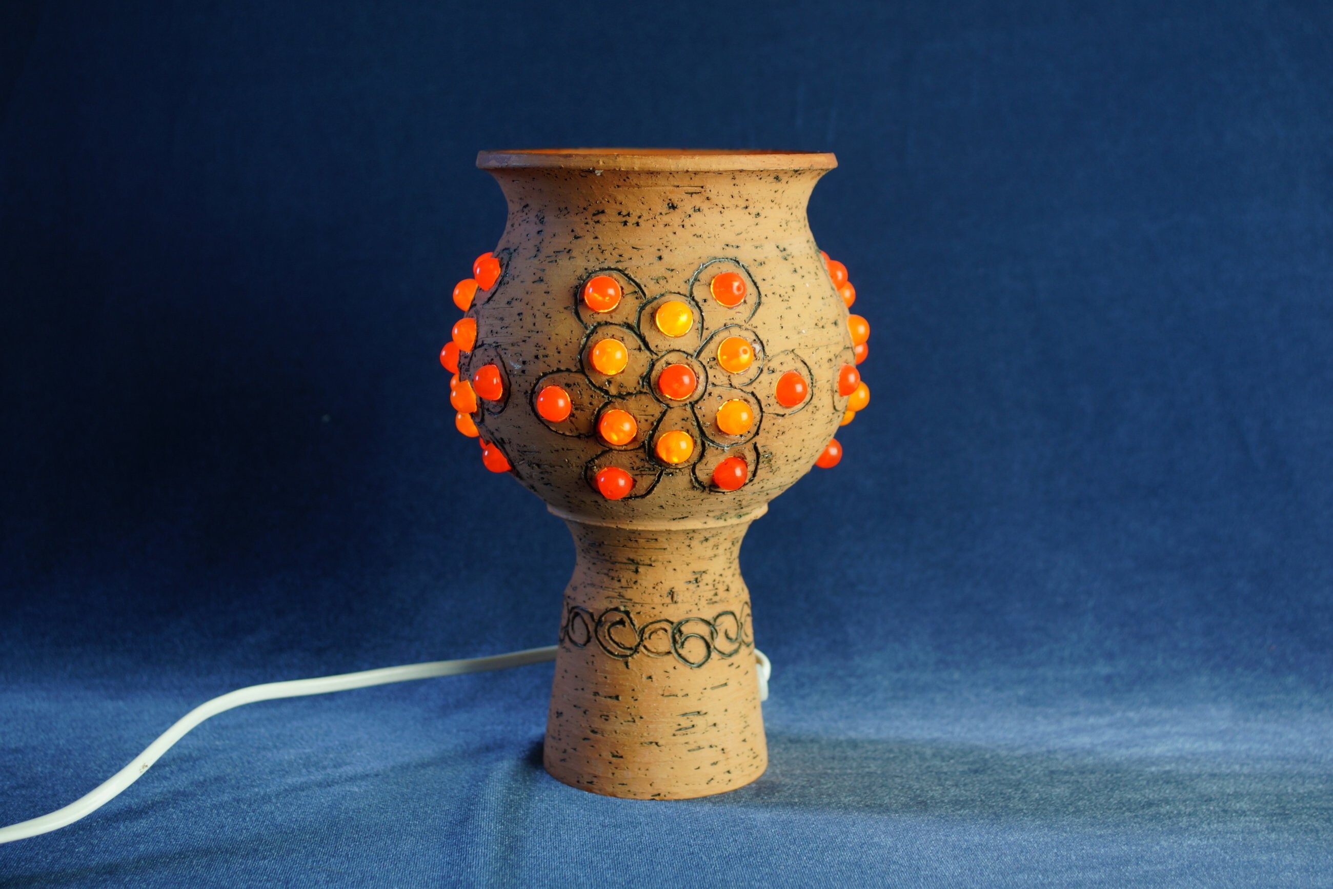 Vintage Swedish Clay Ceramic Table Lamp Night Light Handmade Etsy