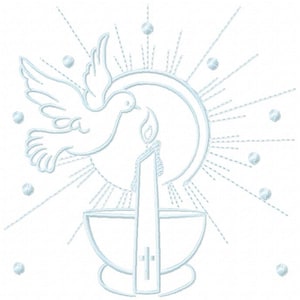Écharpe étole de Baptême personnalisée, Motif au choix personnalisable. image 2