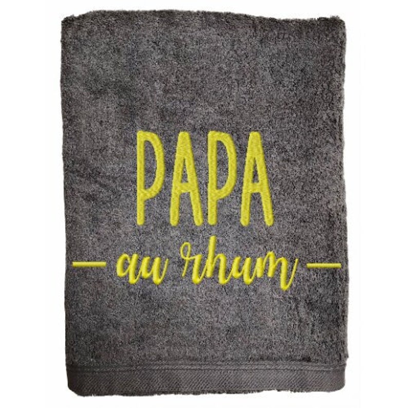 Grande serviette de bain brodée/personnalisée pour cadeau à papa/Papa au Rhum/idée cadeau image 1