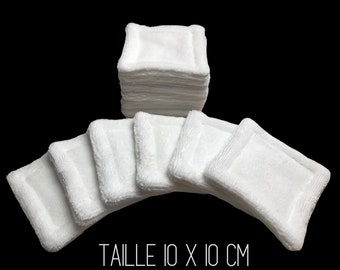 7 Lingettes Démaquillantes Lavables En Bambou - Fait Main En France, Parfaites Pour Bébé Ou Peau Sensible