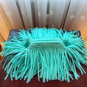 Handgjord Raffia Frans Kuvertväska - Stråväska - Raffia Aftonväska - Boho Chic Sommarkuvertväska - Vävd Raffiaväska - Grön