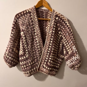 Handmade Brown  Crochet Cardigan, chunky cardigan, blue winter cardigan, afghan crochet, hand knit blue winter cardigan, gift