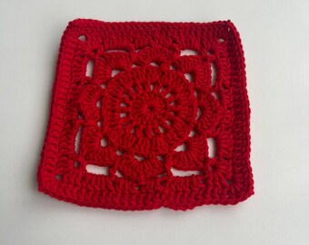 Handmade  Crochet Square Kit, Crochet Granny Square, Colorful Squares,Yellow Crochet Cardigan Sweater, Granny Square Kit