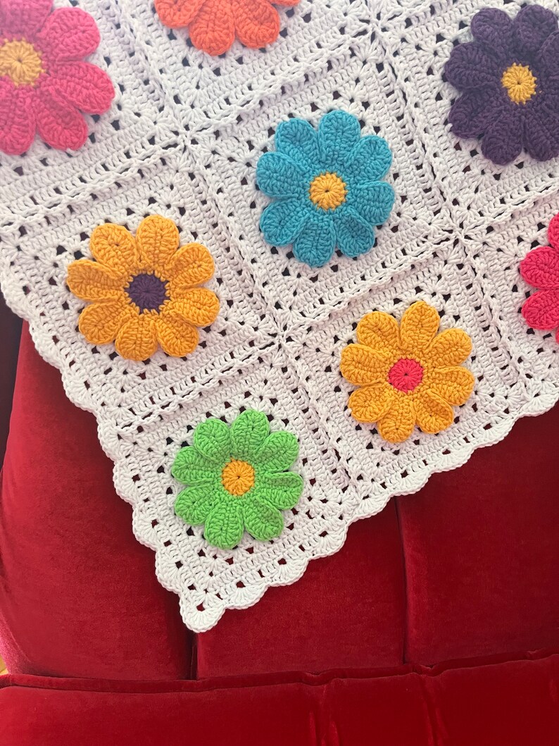 Handmade Crocheted Blanket,crochet Blanket, Granny Square,crochet