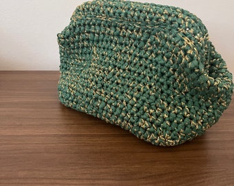 Green Raffia Clutch Bag, Handmade Green Crochet Bag, Cloud Bag, Women’s Purse, gift for her, hand knit evening Bag for women, wedding bag