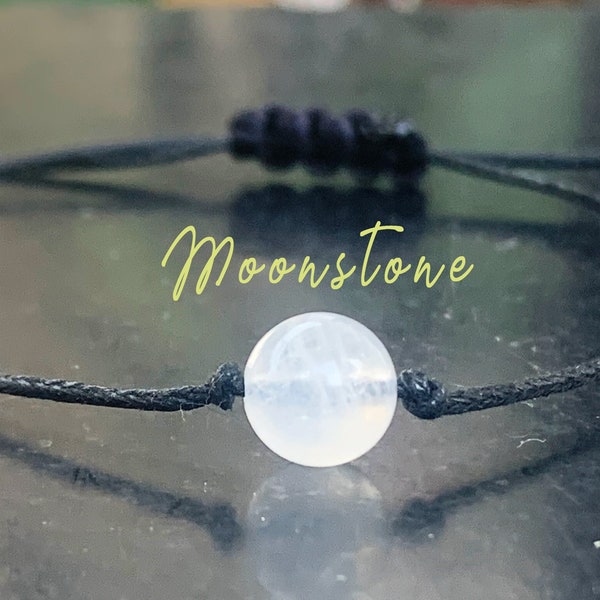 Moonstone bracelet Crystal Healing Bracelet with gift card, Chakra Gift. Gift with meaning. Symbolic gift. Small gift, June birthstone