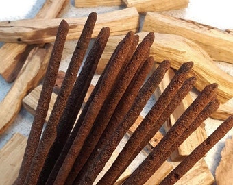 Palo Santo Incense Sticks with Copal Resin Base 10 pieces, hand rolled in Mexico, each piece (Long duration) 28 cm long