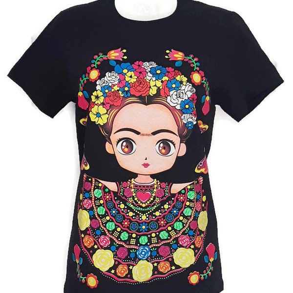 T-Shirt mit Frida Baby Motiv 100% Baumwolle Mexiko