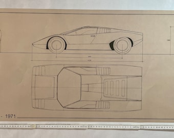 Original 1971 Lamborghini Countach Blueprint