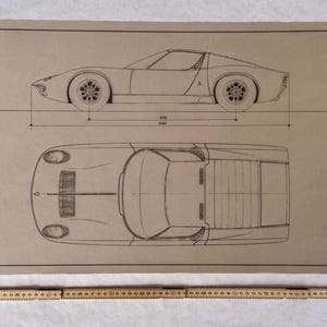 Projeto original do Lamborghini Miura de 1966