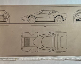 Original 1971 Lancia Stratos Blueprint