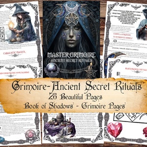 GRIMOIRE. Ancient Secrets Rituals, Cabalistic Magick, Beautiful Pages for your Book Of Shadows or Grimoire, Instant Download, Digital Files