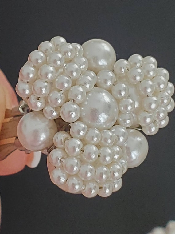 Vintage 1950s Japan Faux Pearl MCM Earrings - image 2