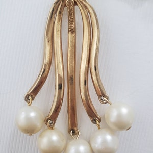 Vintage 1960s Signed Sarah Coventry Touch of Elegance MCM Gold & Pearl Necklace/Earring Set image 2