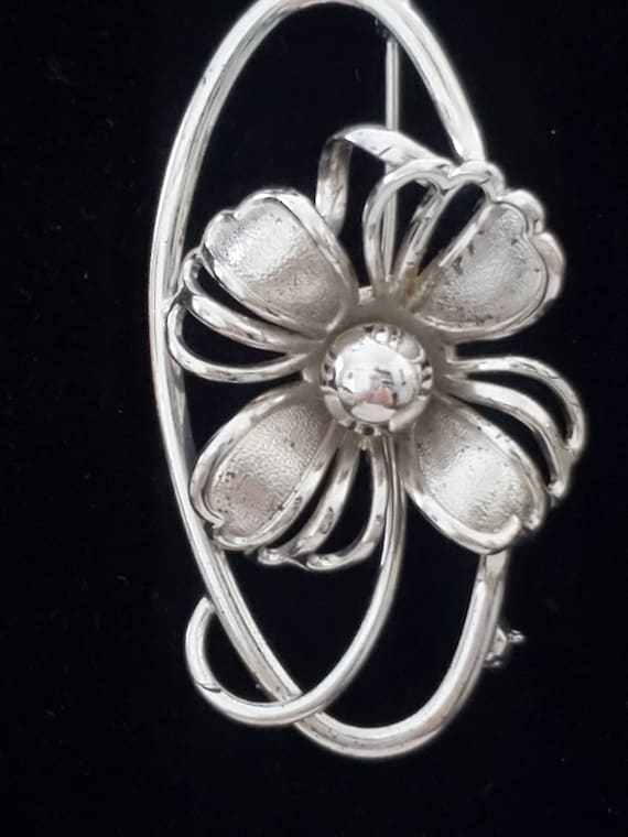 Vintage Sterling Forstner Dogwood Flower Pin/Brooc