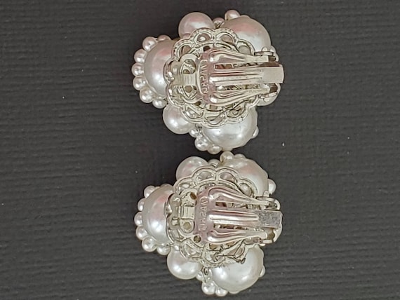 Vintage 1950s Japan Faux Pearl MCM Earrings - image 4