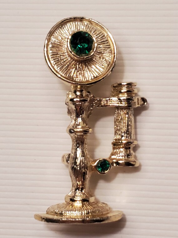 Vintage telephone pin 1970s Gem