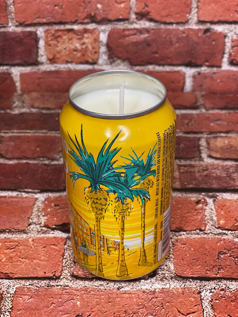 Mango Cart Beer Can Candle 12oz Hand Poured Custom Scented Soy Wax