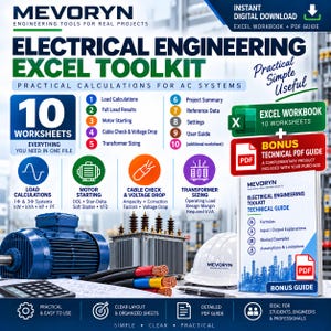 Electrical Engineering Excel Toolkit | 11 Worksheets | Load, Motor Starting, Cable, Transformer | 19-Page Guide