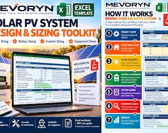 Solar PV Design Excel Calculator | Off-Grid Hybrid System | Battery Inverter Sizing | Equipment Check
