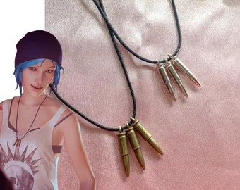 Chloe Price Bullet Collar inspirado en Life is Strange I Collar de Chloe I Collar colgante de bala 3 tres balas I Bronce I Plata