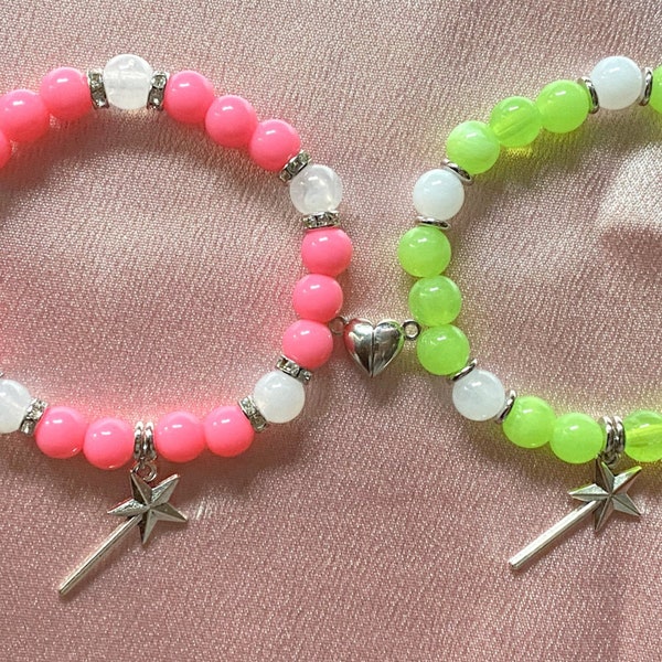 Cosmo und Wanda - Armbänder Couple Bracelets Wenn Elfen Helfen - fairly oddparents - Character Bracelets - Customizable - Magnetic Bracelets