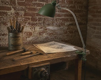 Mid-century industrial table workshop lamp