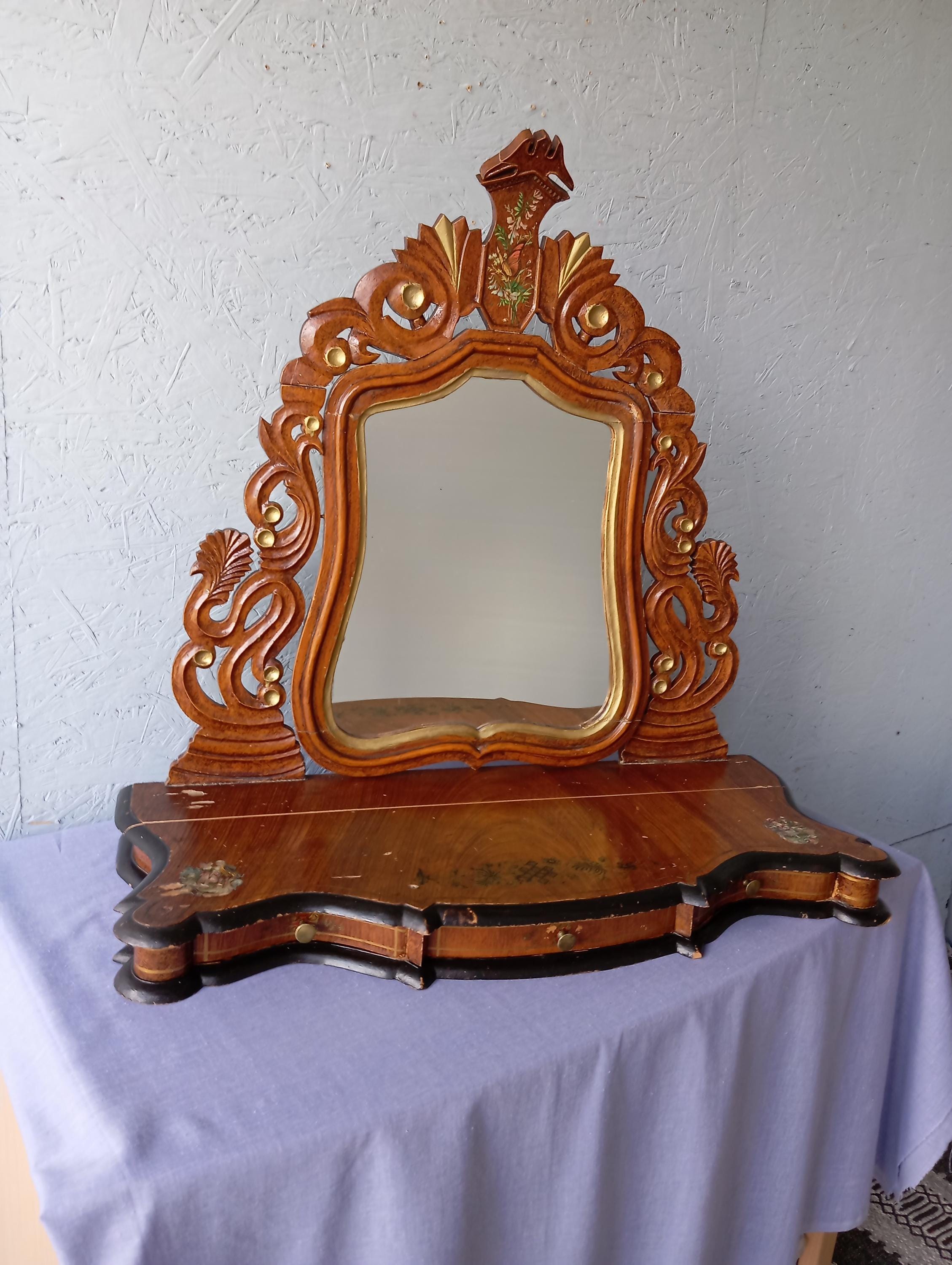 from Sweden＊Vintage mirror・* 19th Century Swedish Gilded Wall Glass Mirror by JP Larsson