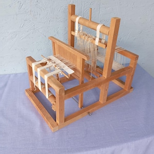 Vintage Swedish wooden table weaving loom, loom for small projects, table loom for children