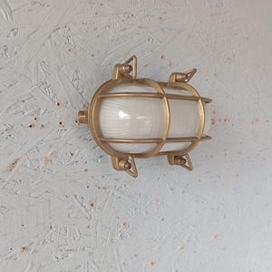 Vintage marine brass patio wall lamp, boat wall lamp, industrial wall lamp, loft wall lamp, housewarming gift