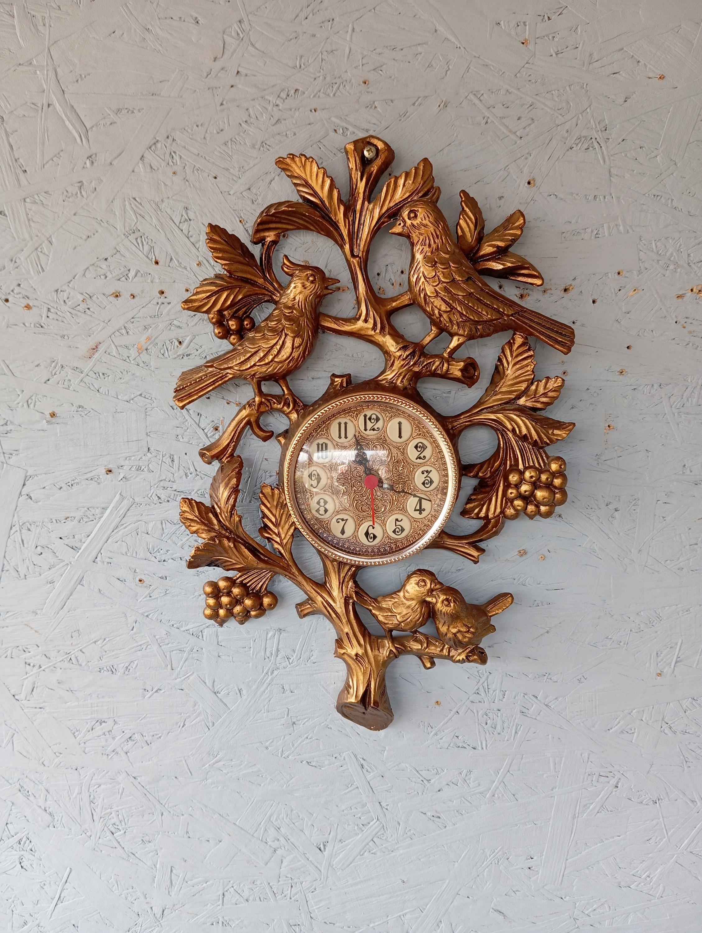 Vintage Junghans Bird Wall Clock: Gold-tone German Decor - Etsy