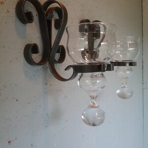 Vintage Wrought Iron Wall Candle Holders: Scandinavian Home Decor image 4