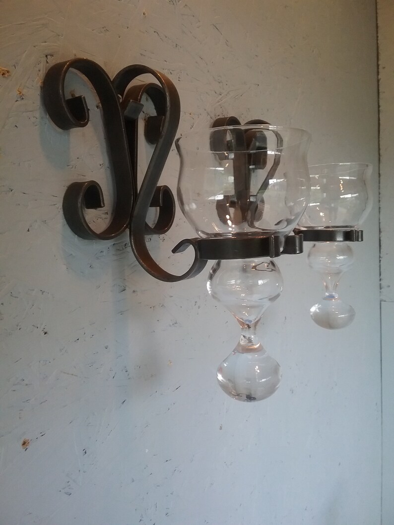 Vintage Wrought Iron Wall Candle Holders: Scandinavian Home Decor image 4