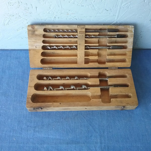 Antique Wooden Drill Box Etsy