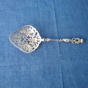 Silver serving spoon, antique openwork spoon, collector&#39;s spoon, gift