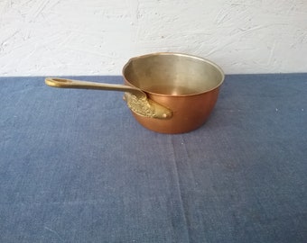 Krogarhuset Swedish copper pot with brass handle, vintage copper pot, handmade, kitchen showcase decor, Scandinavian copper pots