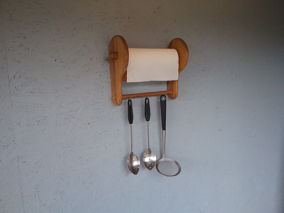 Vintage Kitchen Towel and Spoon Holder, Kitchen Utensil Holder, Wall ...