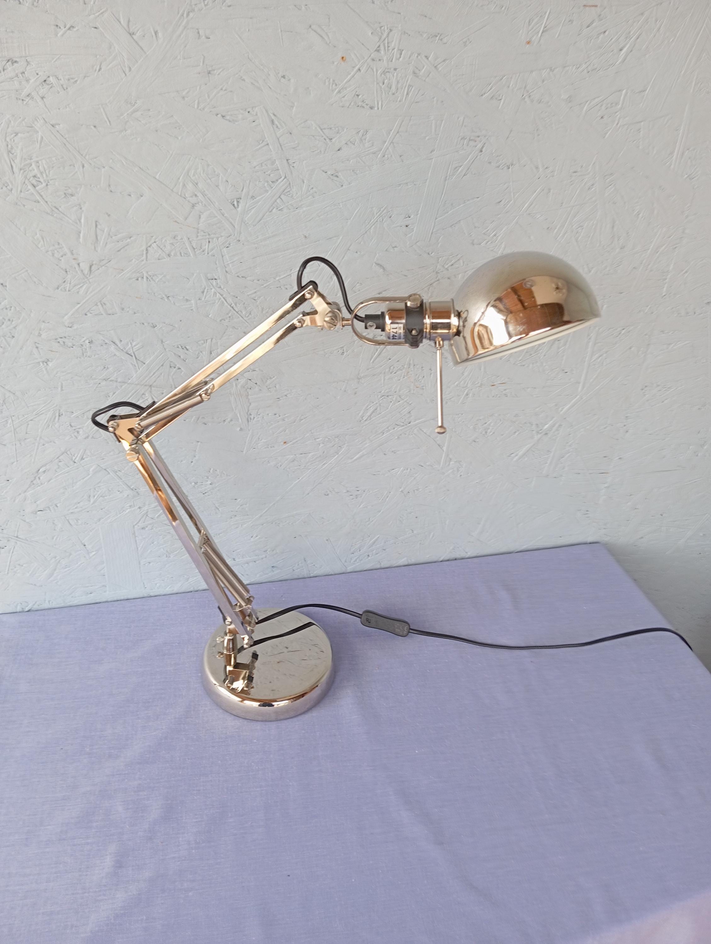 Ikea Forsa Nickel-plated Desk Lamp: Vintage Adjustable Reading