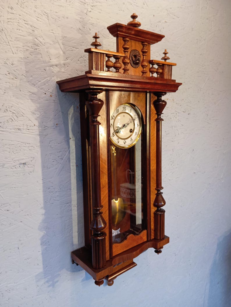 Junghans Wall Clock With Pendulum, Clock 19001909, Antique Clock
