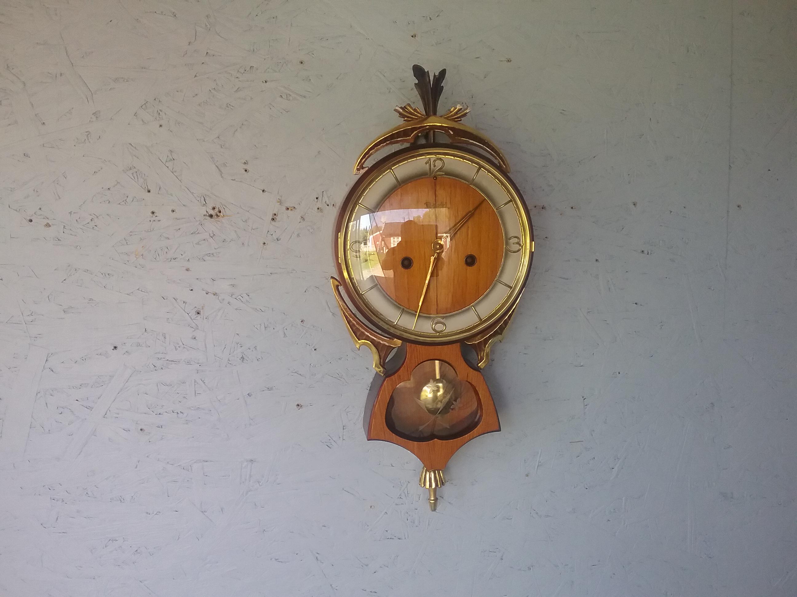 Lars Clock Antique Junghans Teak Wall Clock: Lars Broman Brobi, German Pendulum ...