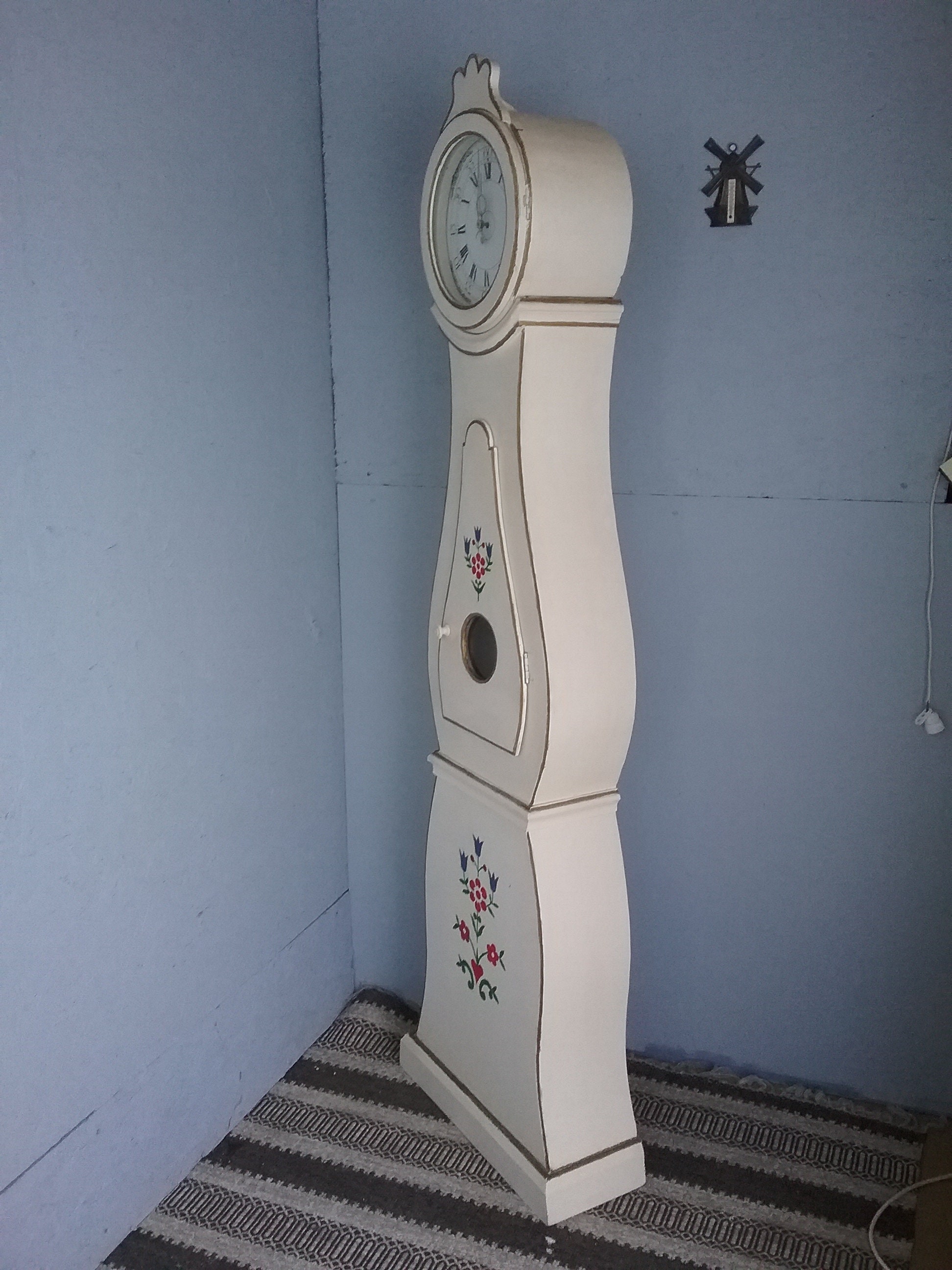 Mora Swedish Vintage Floor Clock With Pendulum, Wedding Gift, Farmhouse